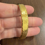 18k Yellow Gold 24.5g Vintage Heavy Hammered Bangle Bracelet 7"
