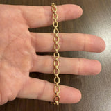 18k Yellow Gold 6.2g Vintage Ladies 6mm Oval Link Bracelet Italy 7.25"