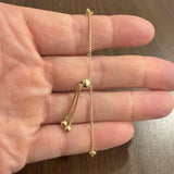 18k Yellow Gold 3.7g Ladies Half Rolo Half Box Link Bracelet Adjustable