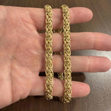 18k Yellow Gold 24.8g Ladies Thick 7.5mm Byzantine Link Necklace Italy 20"