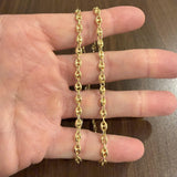 18k Yellow Gold 18.5g Semi Solid 4.5mm Puffy Mariner Link Chain Necklace 19.5"
