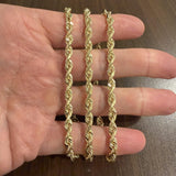 14k Yellow Gold 45.3g Solid Heavy 5mm Diamond Cut Rope Chain Necklace 26"