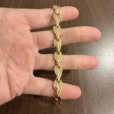 14k Yellow Gold 16.3g Ladies Polished 10mm Fancy Wave Link Bracelet Italy 7"