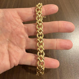 14k Yellow Gold 18g Ladies Polished 11mm Fancy  Link Bracelet Italy 7.25"