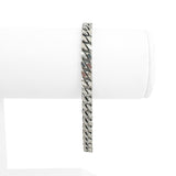 14k White Gold 20.3g Solid Polished 5.5mm Cuban Link Bracelet Italy 7.5"