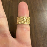 14k Yellow Gold 9.6g Solid Heavy Vintage Chunky Nugget Band Ring Size 5