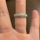 Platinum 950 and 0.50cttw Pave Set Diamond Solid Men's Band Ring Size 10.5
