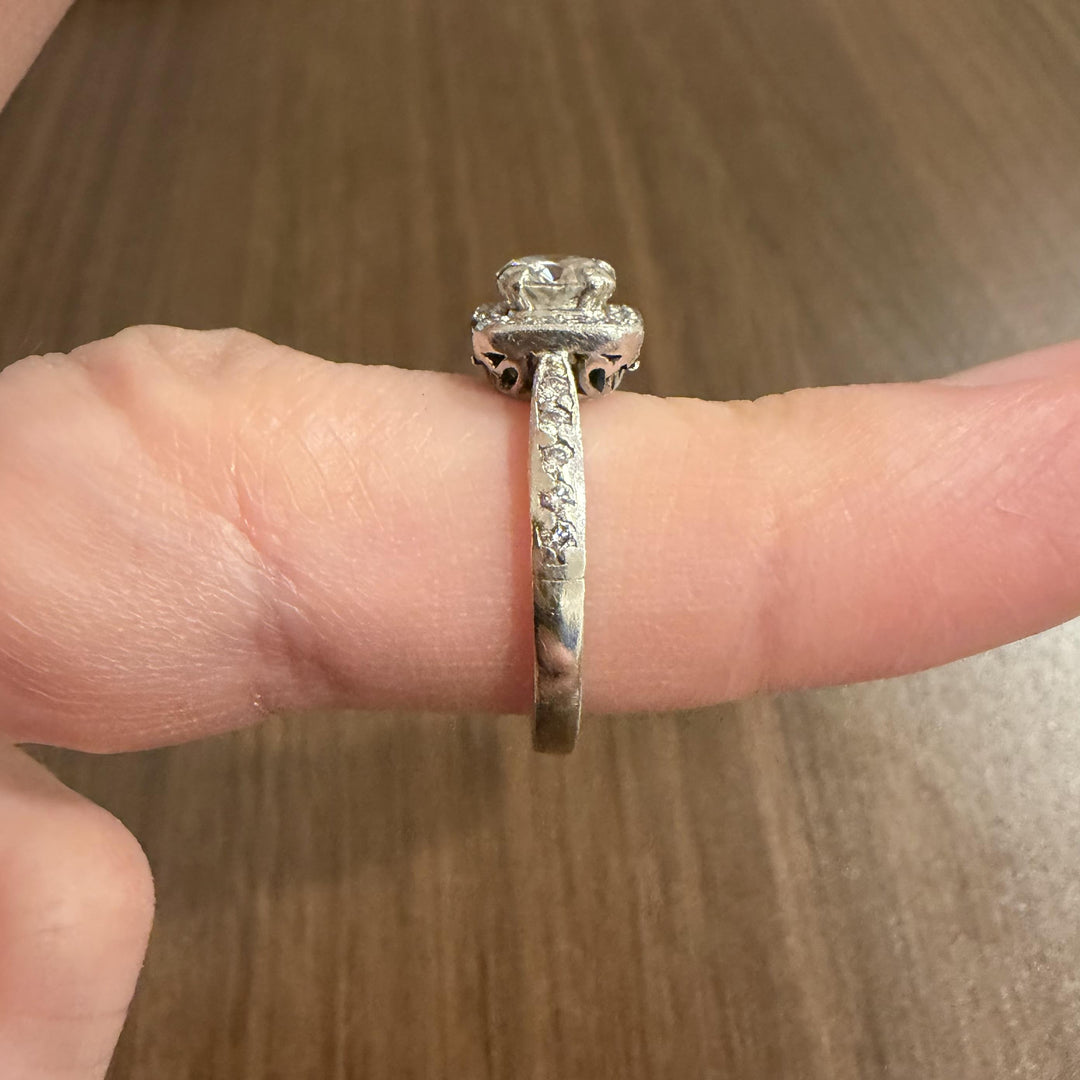 Platinum and 0.90ct Center Diamond Vintage Ring Size 8.5