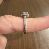 Platinum and 0.90ct Center Diamond Vintage Ring Size 8.5