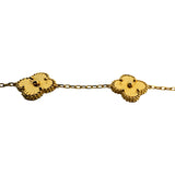 21k Yellow Gold 21.2g Solid Cable Link Clover Motif Choker Necklace 13.5"