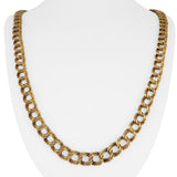 18k Yellow Gold 99g Solid Heavy Vintage Double Curb Link Necklace Italy 40"