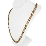 18k Yellow Gold 99g Solid Heavy Vintage Double Curb Link Necklace Italy 40"