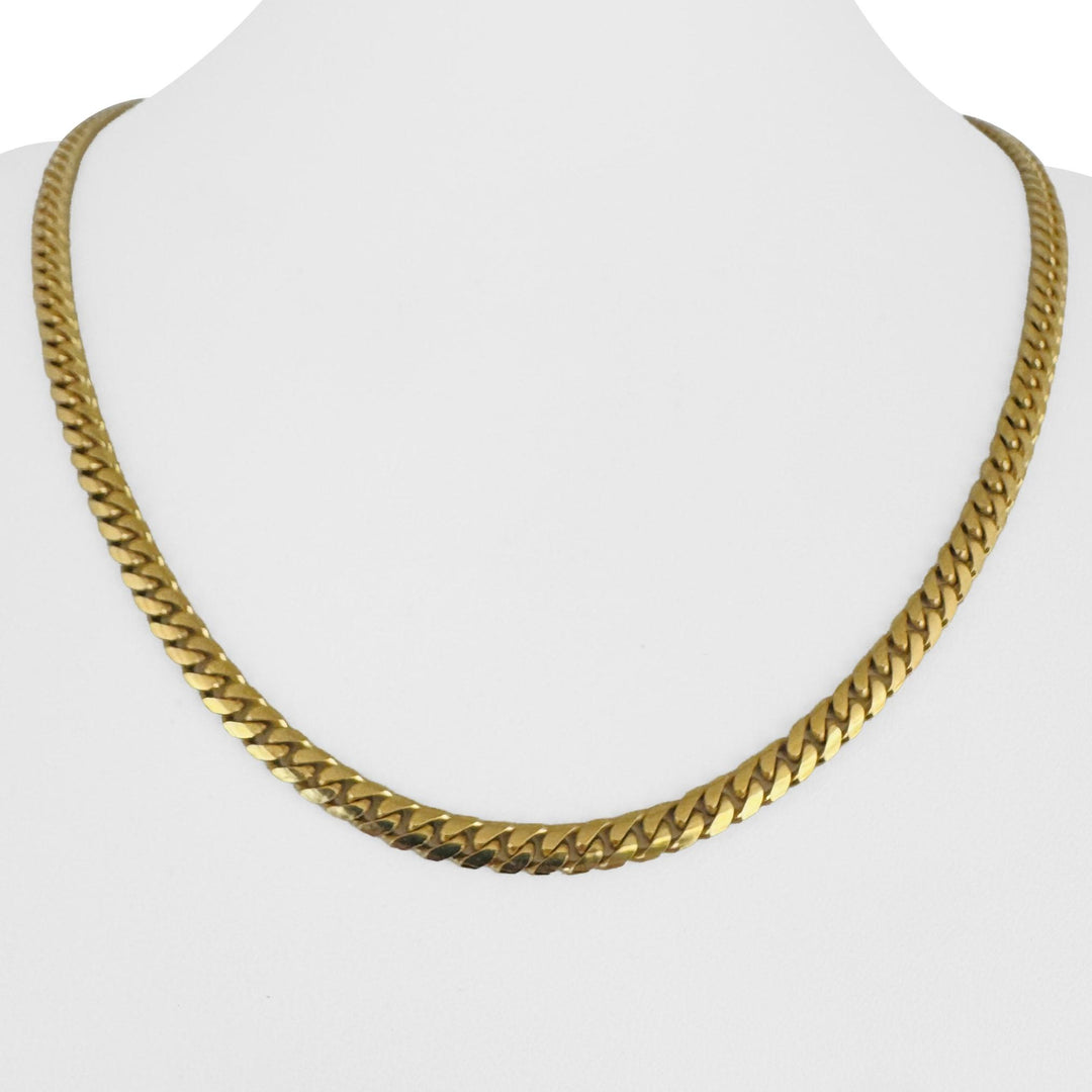 18k Yellow Gold 34g Solid Heavy 4.5mm Cuban Link Chain Necklace Italy 20"