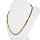 18k Yellow Gold 34g Solid Heavy 4.5mm Cuban Link Chain Necklace Italy 20"