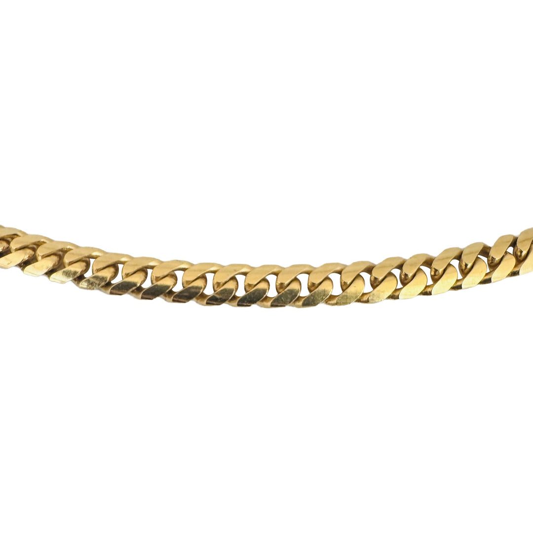 18k Yellow Gold 34g Solid Heavy 4.5mm Cuban Link Chain Necklace Italy 20"