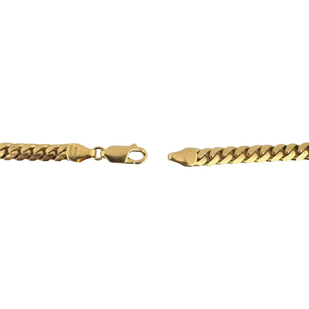 18k Yellow Gold 34g Solid Heavy 4.5mm Cuban Link Chain Necklace Italy 20"