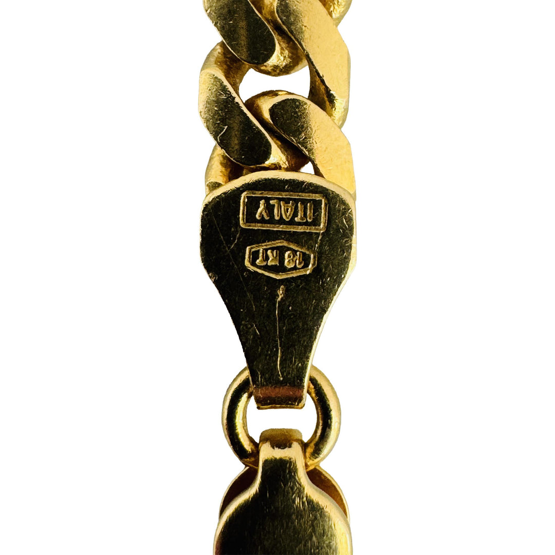 18k Yellow Gold 34g Solid Heavy 4.5mm Cuban Link Chain Necklace Italy 20"