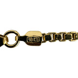 18k Yellow Gold 7.1g UnoAErre Hollow 1.8mm Box Link Chain Necklace Italy 24"
