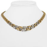 18k Yellow & White Gold 45g Solid Heavy Graduated Double Curb Link Necklace 16"