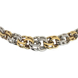 18k Yellow & White Gold 45g Solid Heavy Graduated Double Curb Link Necklace 16"