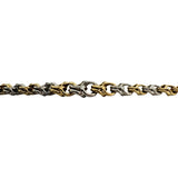 18k Yellow & White Gold 45g Solid Heavy Graduated Double Curb Link Necklace 16"