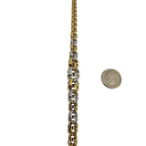 18k Yellow & White Gold 45g Solid Heavy Graduated Double Curb Link Necklace 16"
