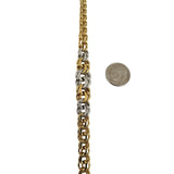 18k Yellow & White Gold 23.4g Solid Graduated Double Curb Link Bracelet 6.75"