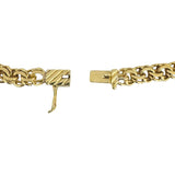 18k Yellow & White Gold 23.4g Solid Graduated Double Curb Link Bracelet 6.75"