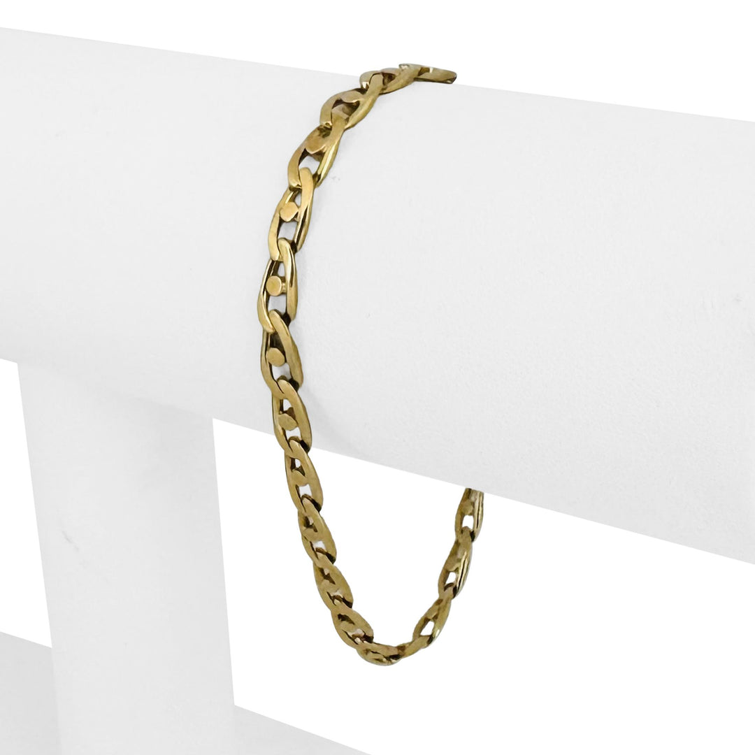 18k Yellow Gold 9.8g Solid Ladies 4.5mm Fancy Gucci Link Bracelet 6.75"