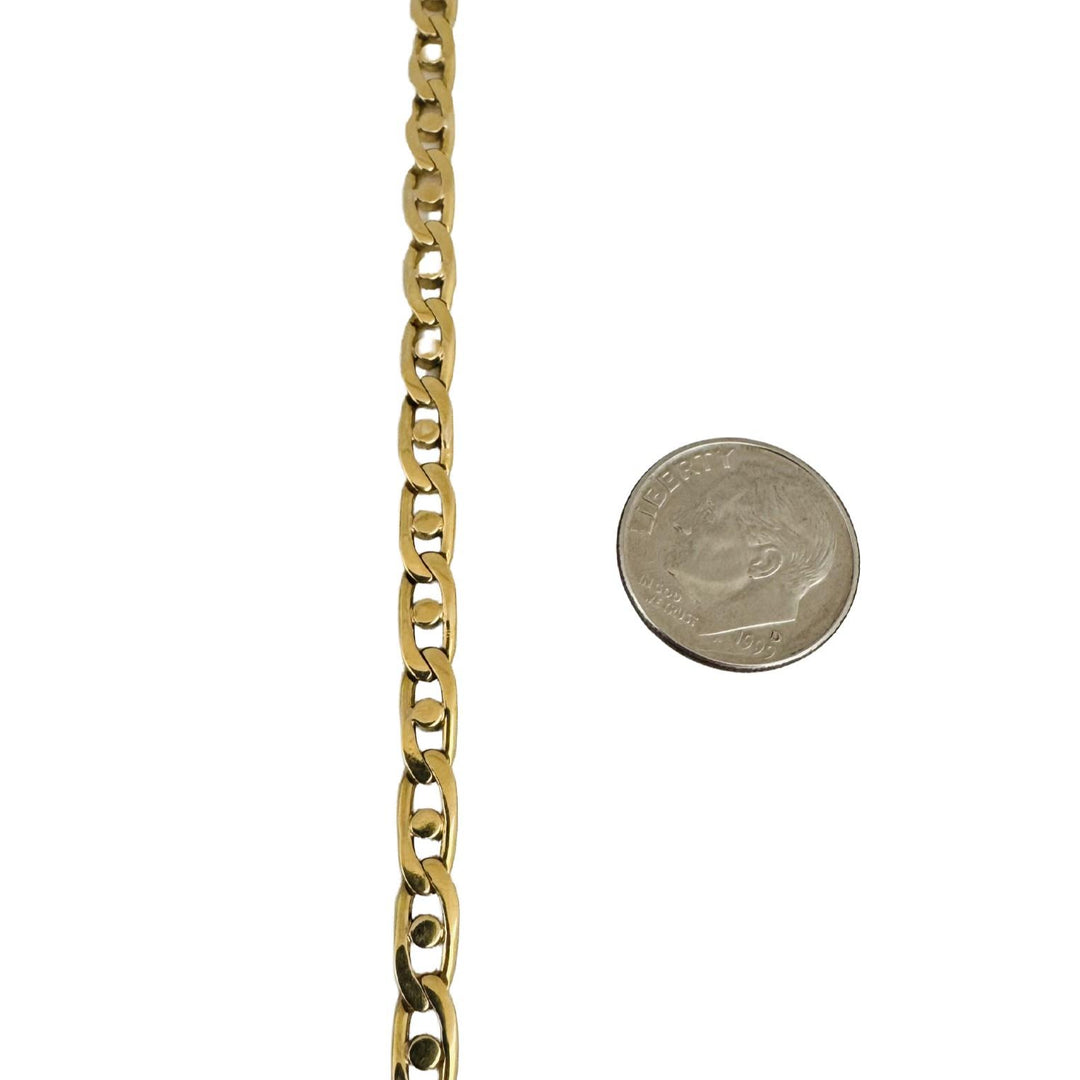 18k Yellow Gold 9.8g Solid Ladies 4.5mm Fancy Gucci Link Bracelet 6.75"
