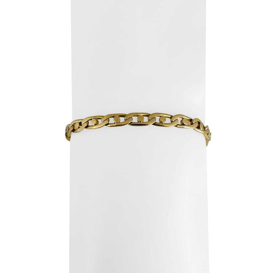 18k Yellow Gold 9.8g Solid Ladies 4.5mm Fancy Gucci Link Bracelet 6.75"