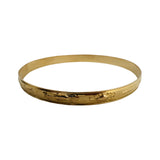 18k Yellow Gold 12.6g Solid Vintage Sea Life 6mm Bangle Bracelet 8.25"