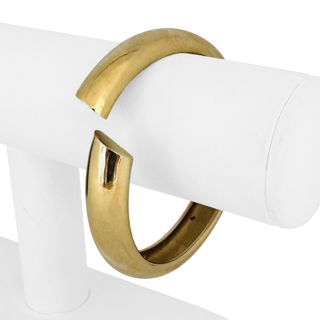 18k Yellow Gold 71g Solid Very Heavy Slip On Bypass Bangle 7.75"