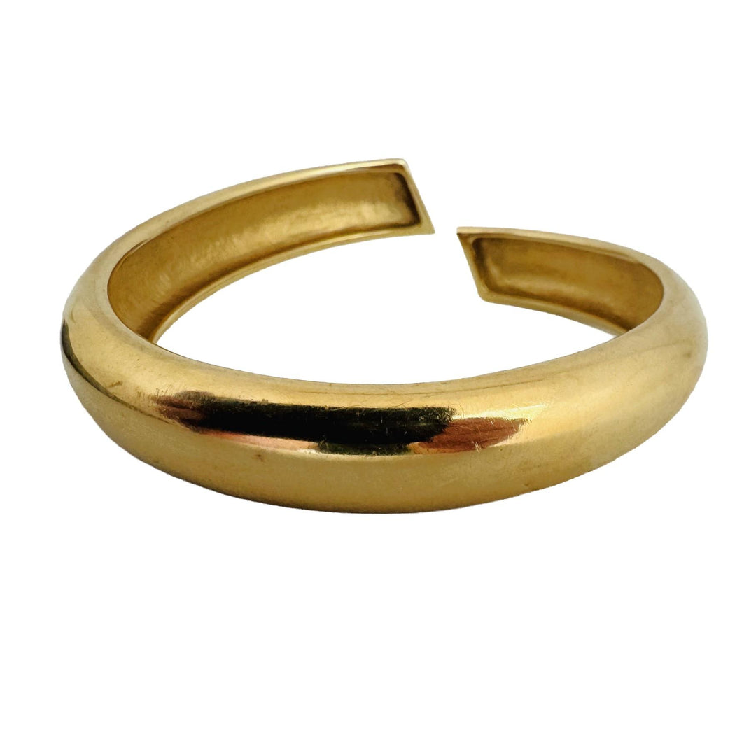 18k Yellow Gold 71g Solid Very Heavy Slip On Bypass Bangle 7.75"