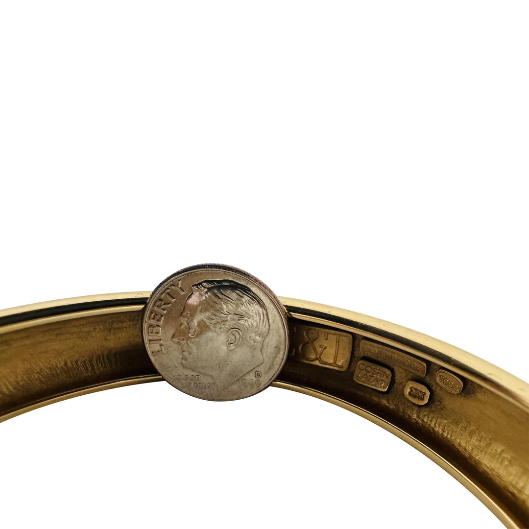 18k Yellow Gold 71g Solid Very Heavy Slip On Bypass Bangle 7.75"