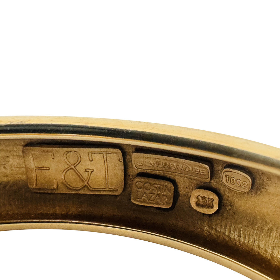 18k Yellow Gold 71g Solid Very Heavy Slip On Bypass Bangle 7.75"