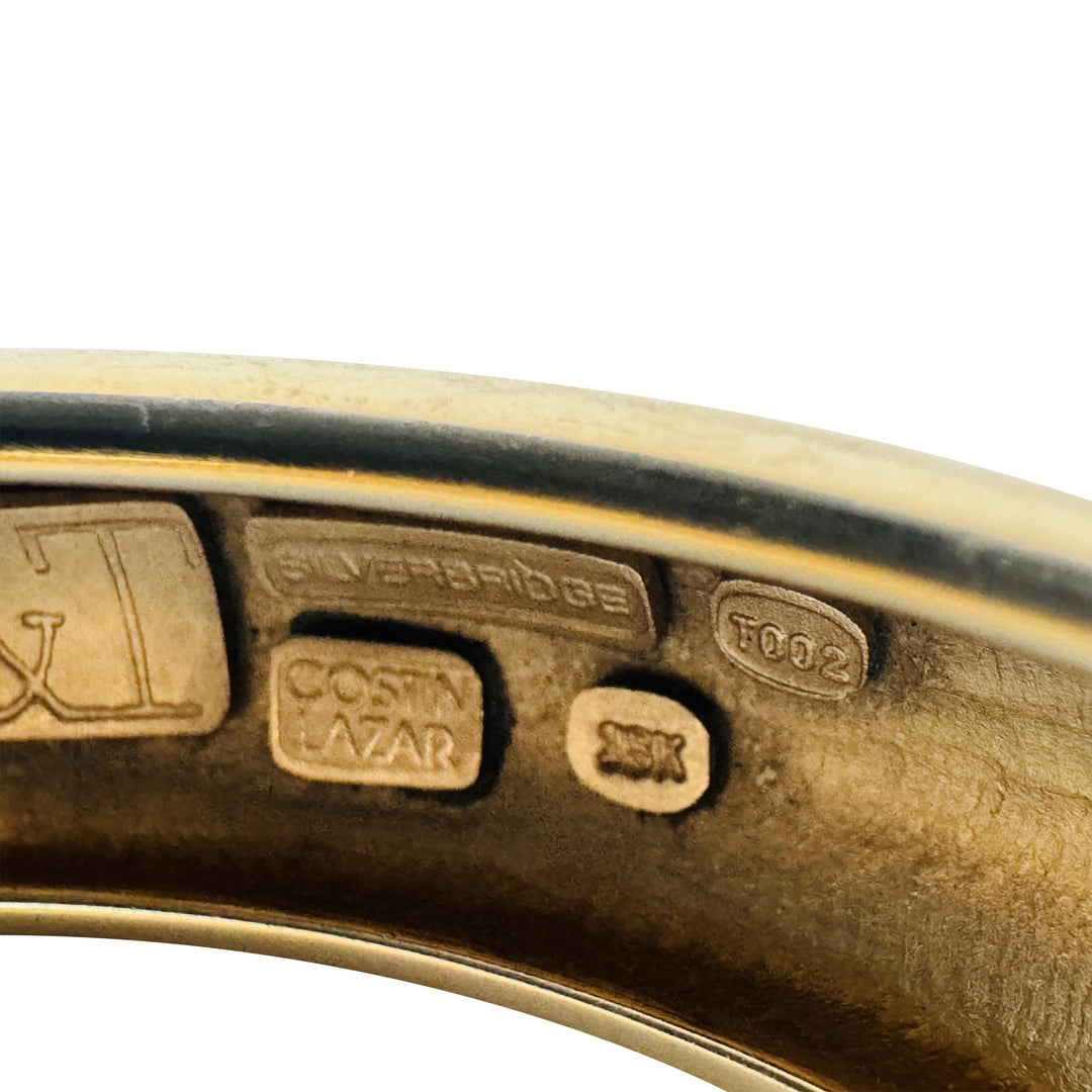 18k Yellow Gold 71g Solid Very Heavy Slip On Bypass Bangle 7.75"
