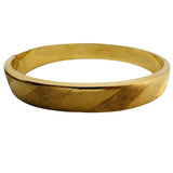 18k Yellow Gold 20.3g Heavy Polished & Brushed Striped Bangle Bracelet Italy 7"