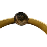 18k Yellow Gold 20.3g Heavy Polished & Brushed Striped Bangle Bracelet Italy 7"