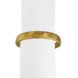 18k Yellow Gold 20.3g Heavy Polished & Brushed Striped Bangle Bracelet Italy 7"