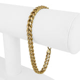 14k Yellow Gold 11.6g Semi Solid 6mm Men's Cuban Link Bracelet Italy 8"
