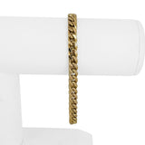 14k Yellow Gold 11.6g Semi Solid 6mm Men's Cuban Link Bracelet Italy 8"