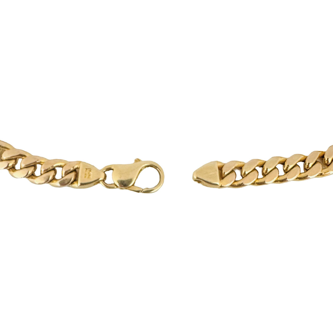 14k Yellow Gold 11.6g Semi Solid 6mm Men's Cuban Link Bracelet Italy 8"