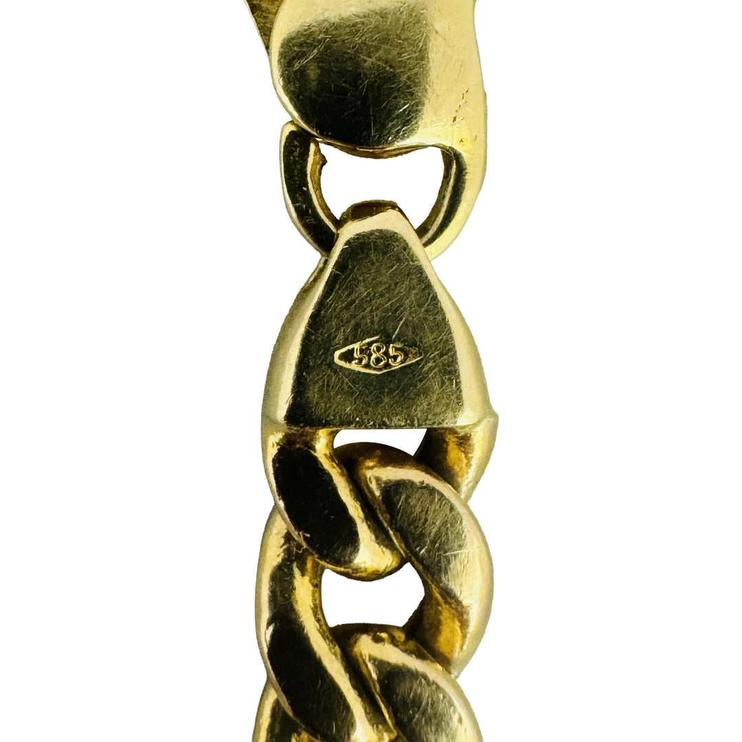 14k Yellow Gold 11.6g Semi Solid 6mm Men's Cuban Link Bracelet Italy 8"