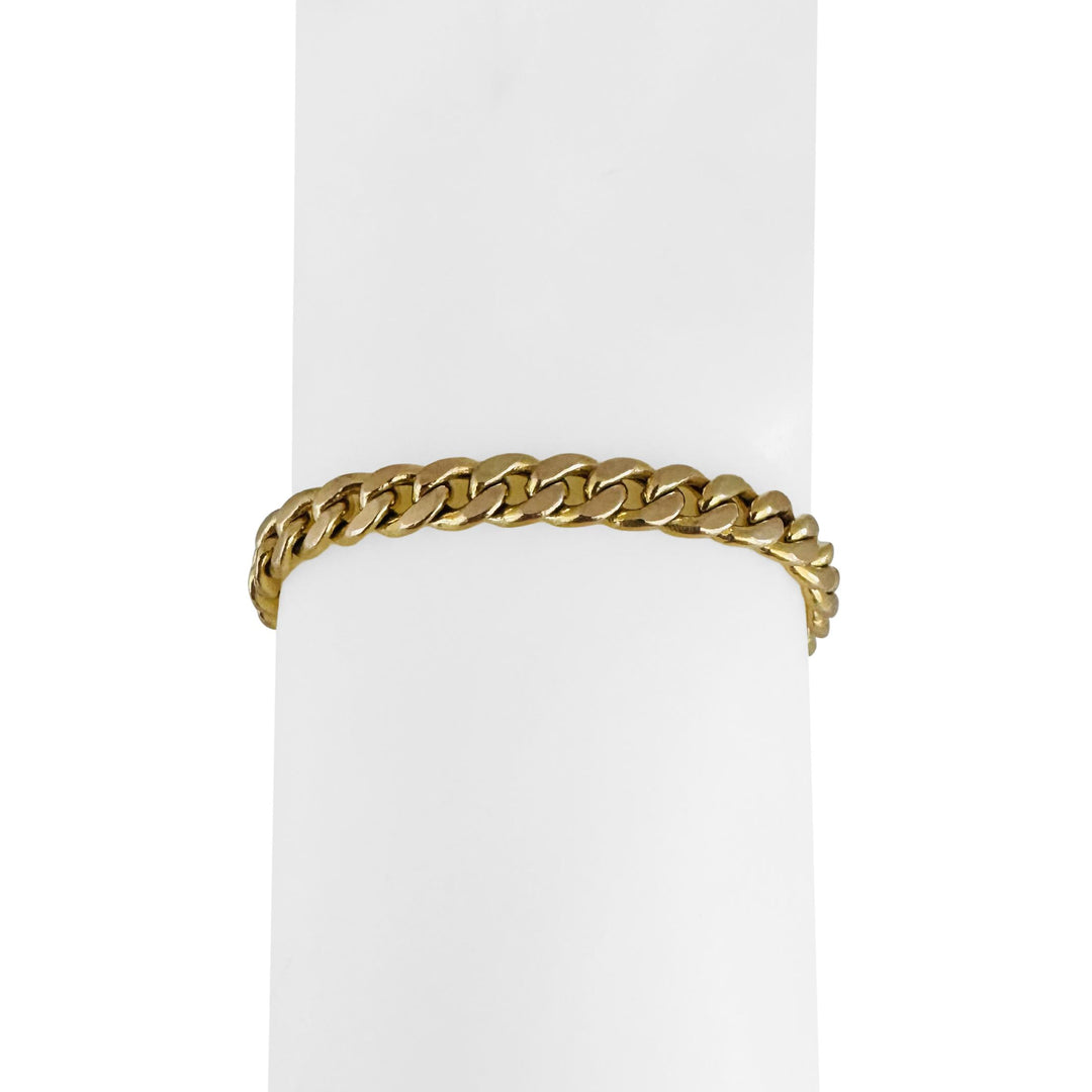14k Yellow Gold 11.6g Semi Solid 6mm Men's Cuban Link Bracelet Italy 8"