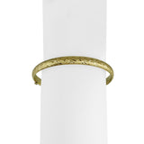 14k Yellow Gold 6.4g Hollow Light 6mm Diamond Cut Floral Bangle Bracelet 7"