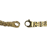 14k Yellow Gold 17g Bezel Set Multi Gemstone 7mm Fancy Link Bracelet Italy 7"