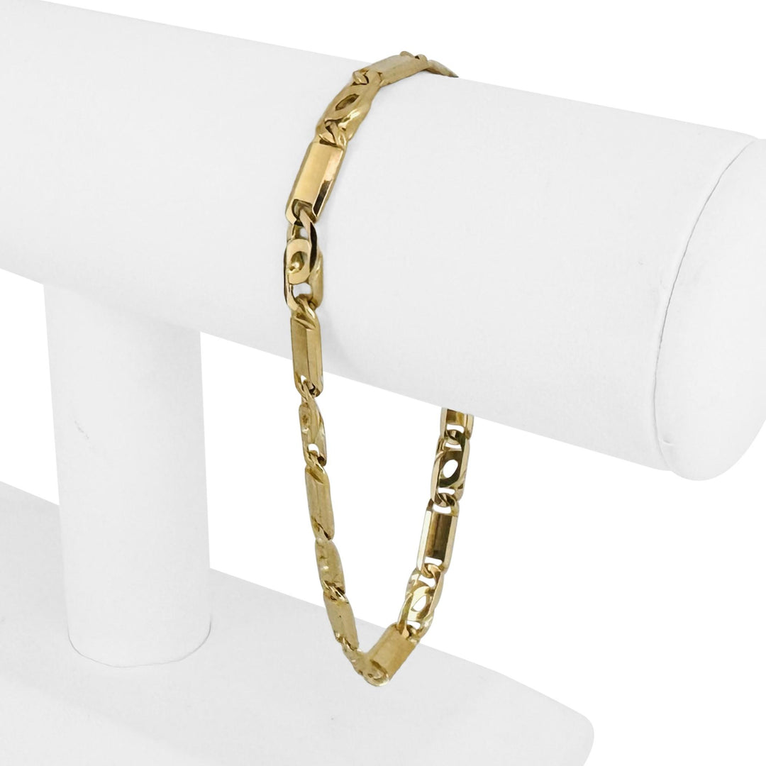 14k Yellow Gold 13.4g Solid Vintage Men's 5mm Figarucci Link Bracelet 8.5"