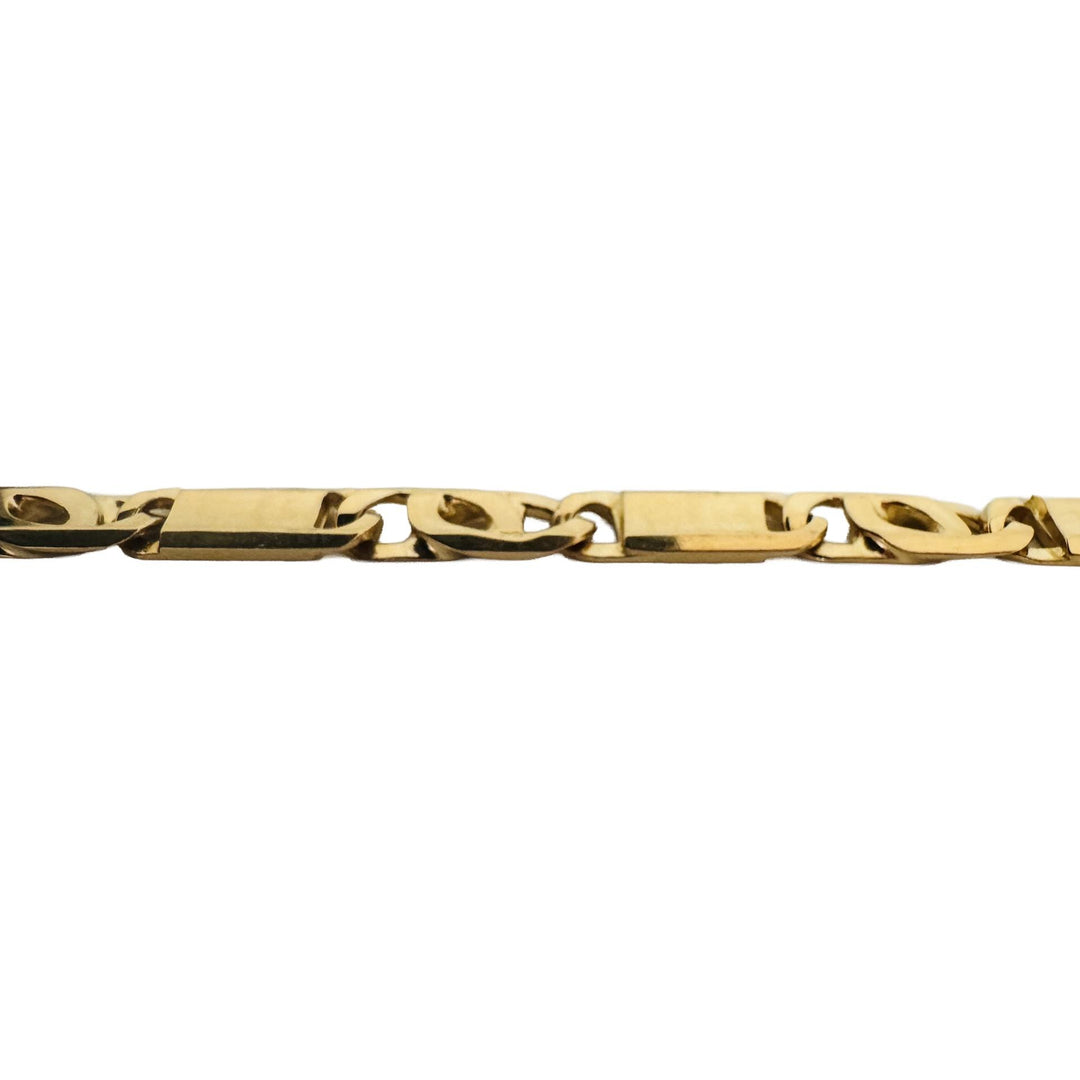 14k Yellow Gold 13.4g Solid Vintage Men's 5mm Figarucci Link Bracelet 8.5"