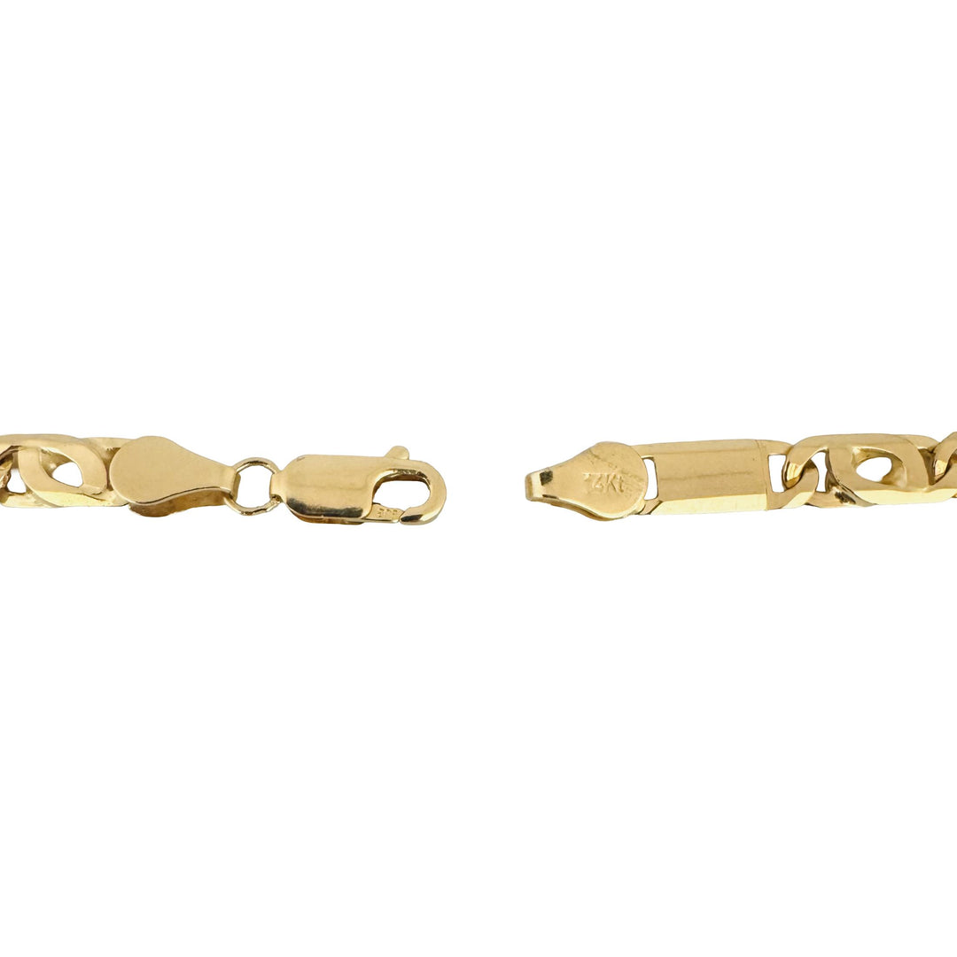 14k Yellow Gold 13.4g Solid Vintage Men's 5mm Figarucci Link Bracelet 8.5"